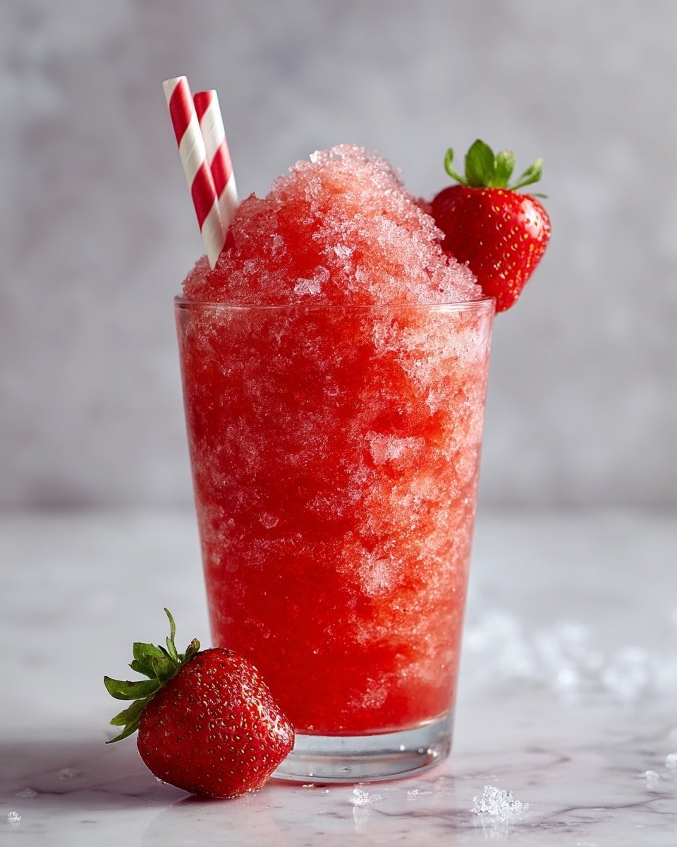 Strawberry Watermelon Slush Recipe - Recipe Image — Strawberry Watermelon Slush, fruity summer drinks, easy fruit slush, refreshing fruit beverages, quick party drinks
