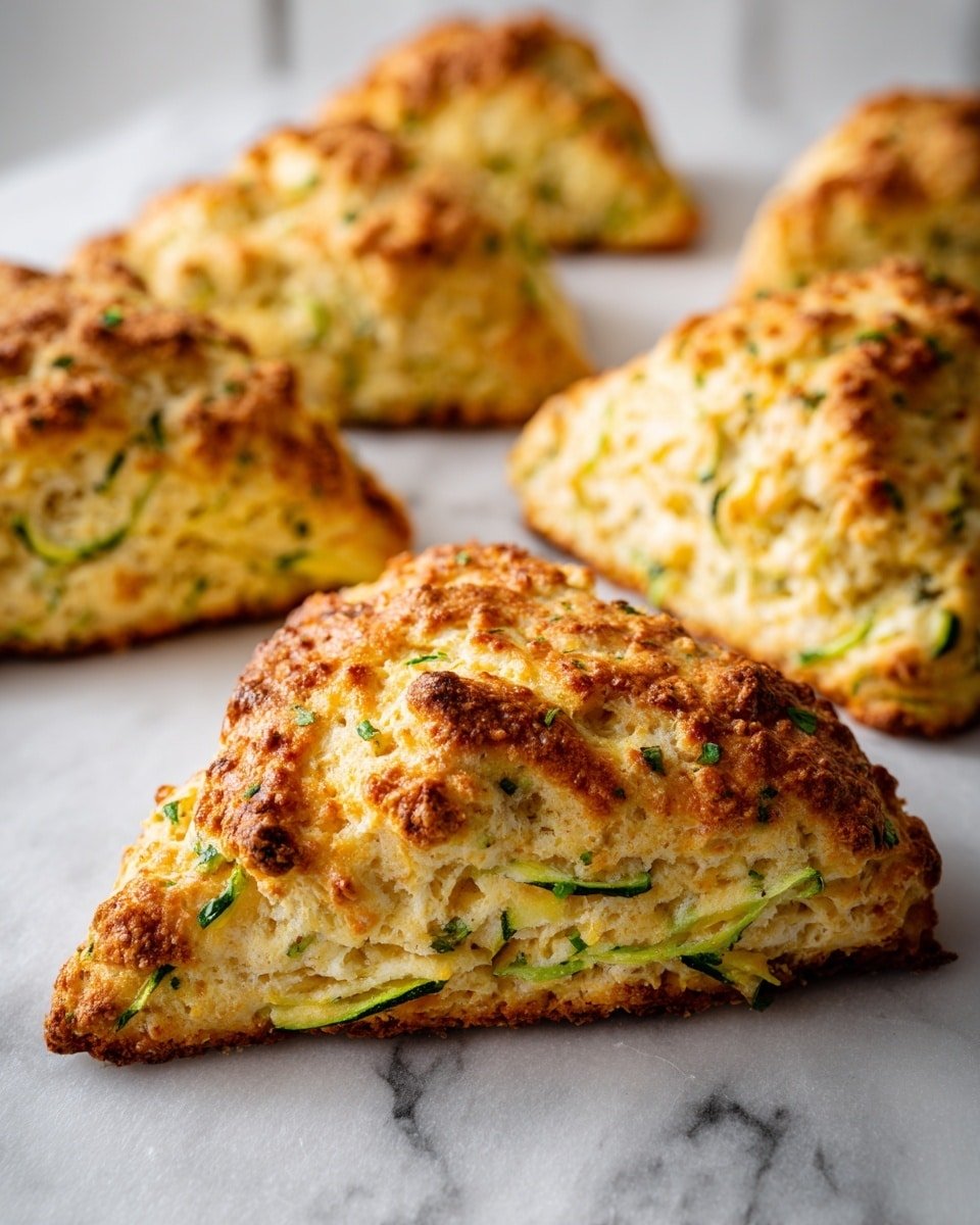 Zucchini Cheddar Scones Recipe - Recipe Image — Zucchini Cheddar Scones, savory zucchini scones, cheesy breakfast scones, vegetable scones recipes, quick brunch scones