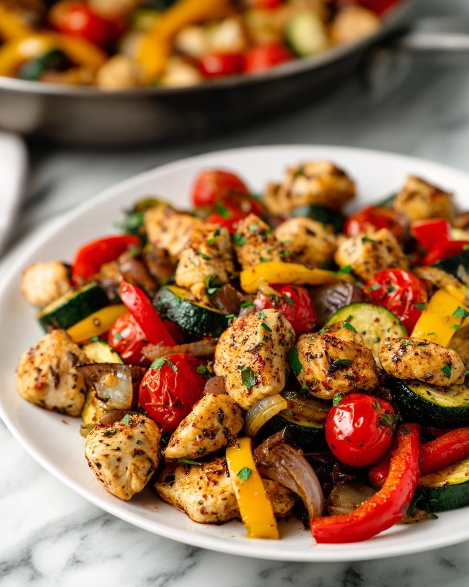 Mediterranean Chicken Stir Fry Recipe - Recipe Image — Mediterranean Chicken Stir Fry, healthy stir fry recipes, quick Mediterranean dinner, flavorful chicken with vegetables, easy Mediterranean chicken