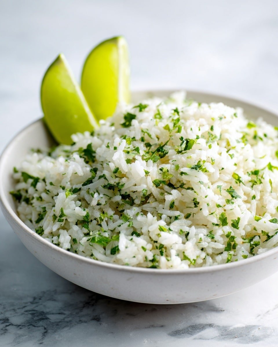 Cilantro Lime Rice Recipe - Recipe Image — Cilantro Lime Rice, Fresh Mexican rice side dish, Quick lime rice recipe, Zesty cilantro rice, Fluffy lime rice